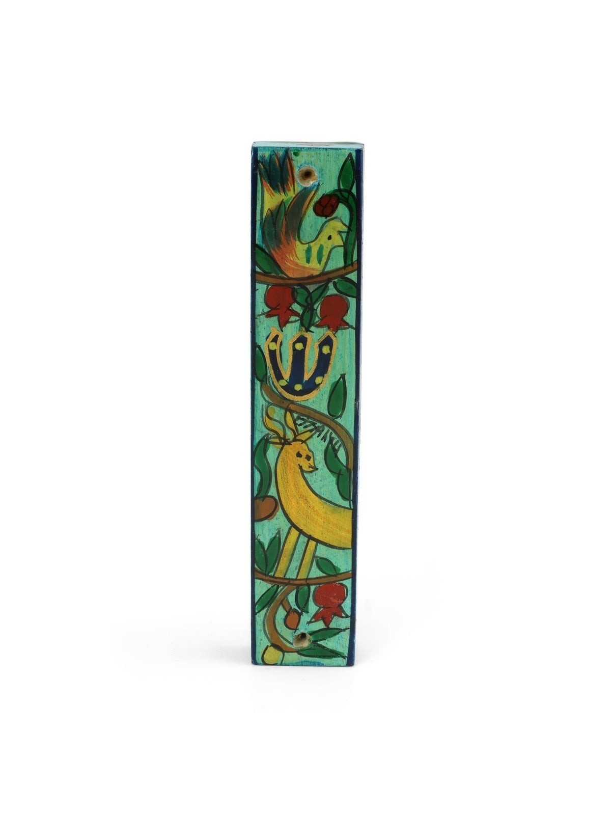 Yair Emanuel Small Wooden Mezuzah - Wildlife