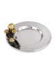 Yair Emanuel Stainless Steel Flat Pomegranate Kiddush Cup and Plate