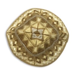 Yair Emanuel Embroidered Tallit Set With Square Patterns - Gold