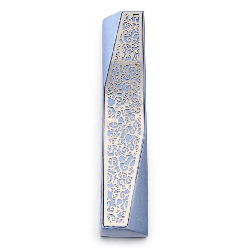 Modern Designer Mezuzah Case With Pomegranate Motif By Yair Emanuel (C
