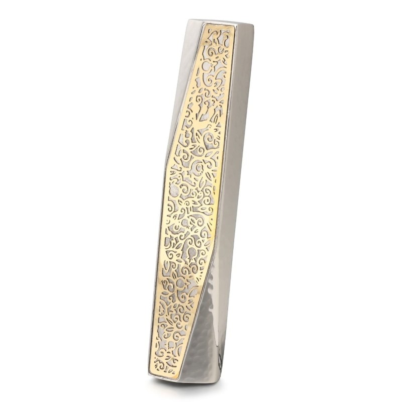 Modern Designer Mezuzah Case With Pomegranate Motif By Yair Emanuel (C