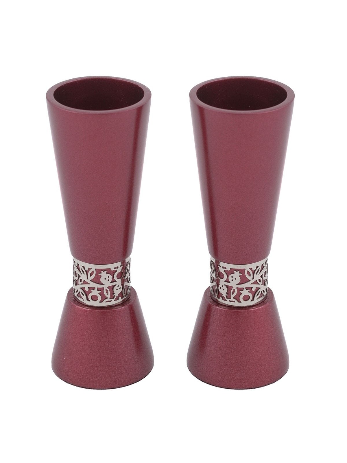 Yair Emanuel Anodized Aluminum Pomegranate Candlesticks
