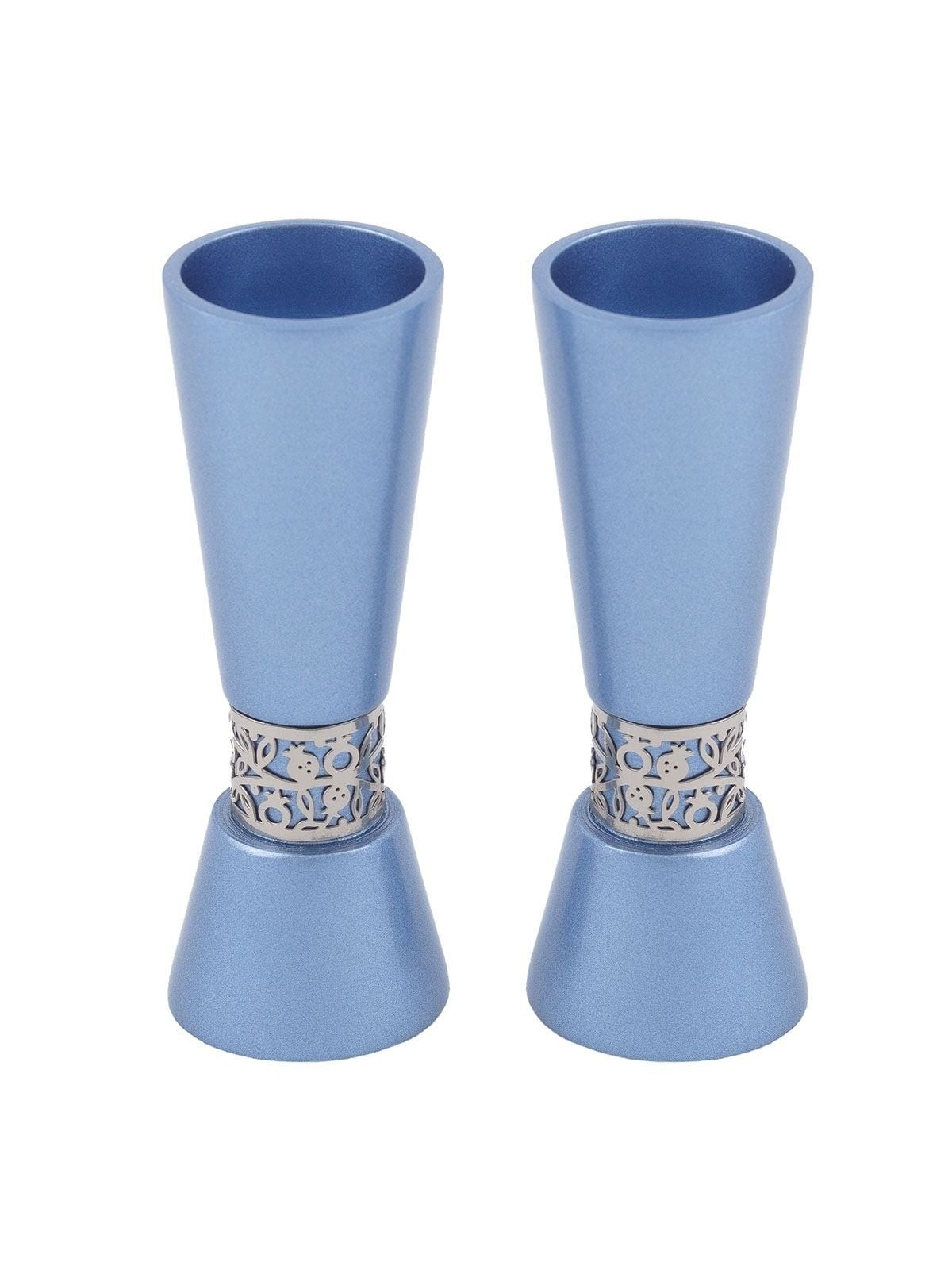 Yair Emanuel Anodized Aluminum Pomegranate Candlesticks