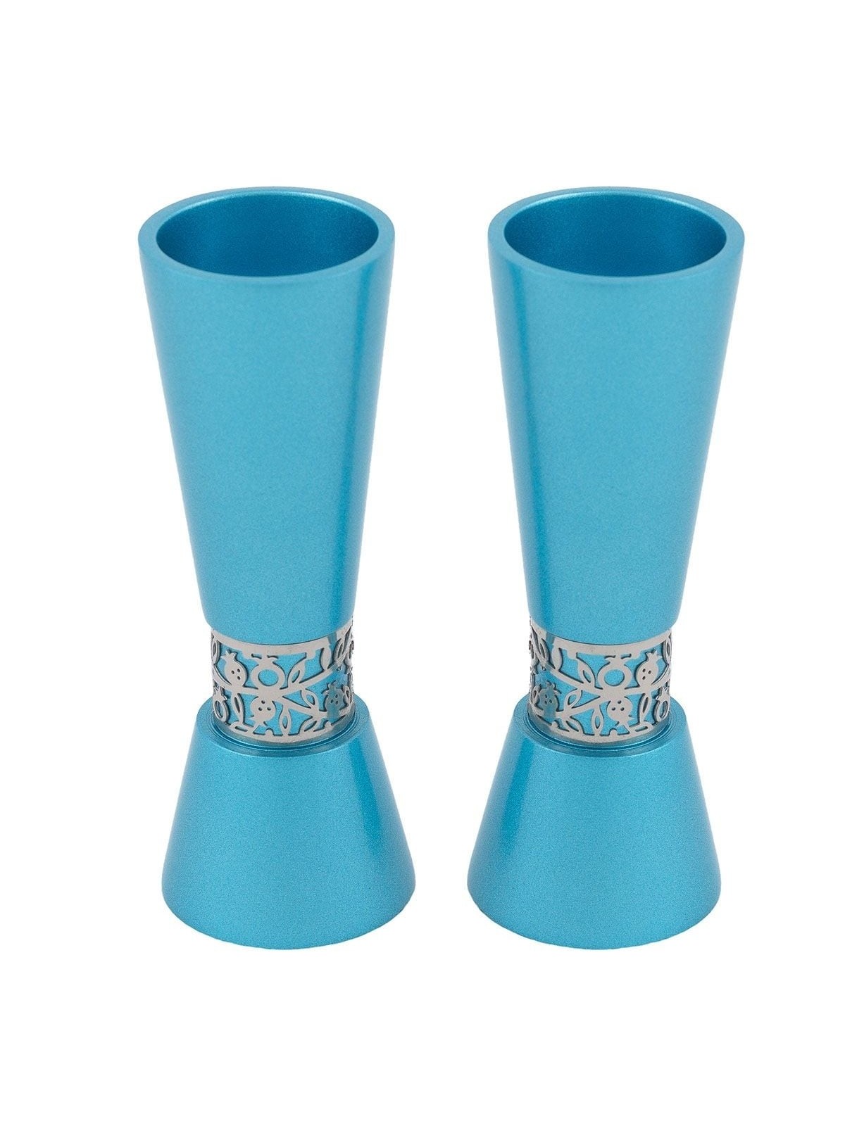 Yair Emanuel Anodized Aluminum Pomegranate Candlesticks