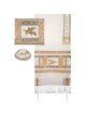 Yair Emanuel Full Embroidered Raw Silk Tallit with Pomegranates Design