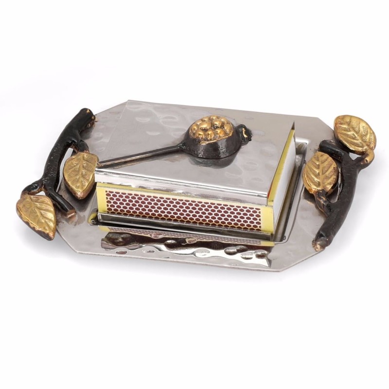 Yair Emanuel Matchbox Holder and Tray - Pomegranates