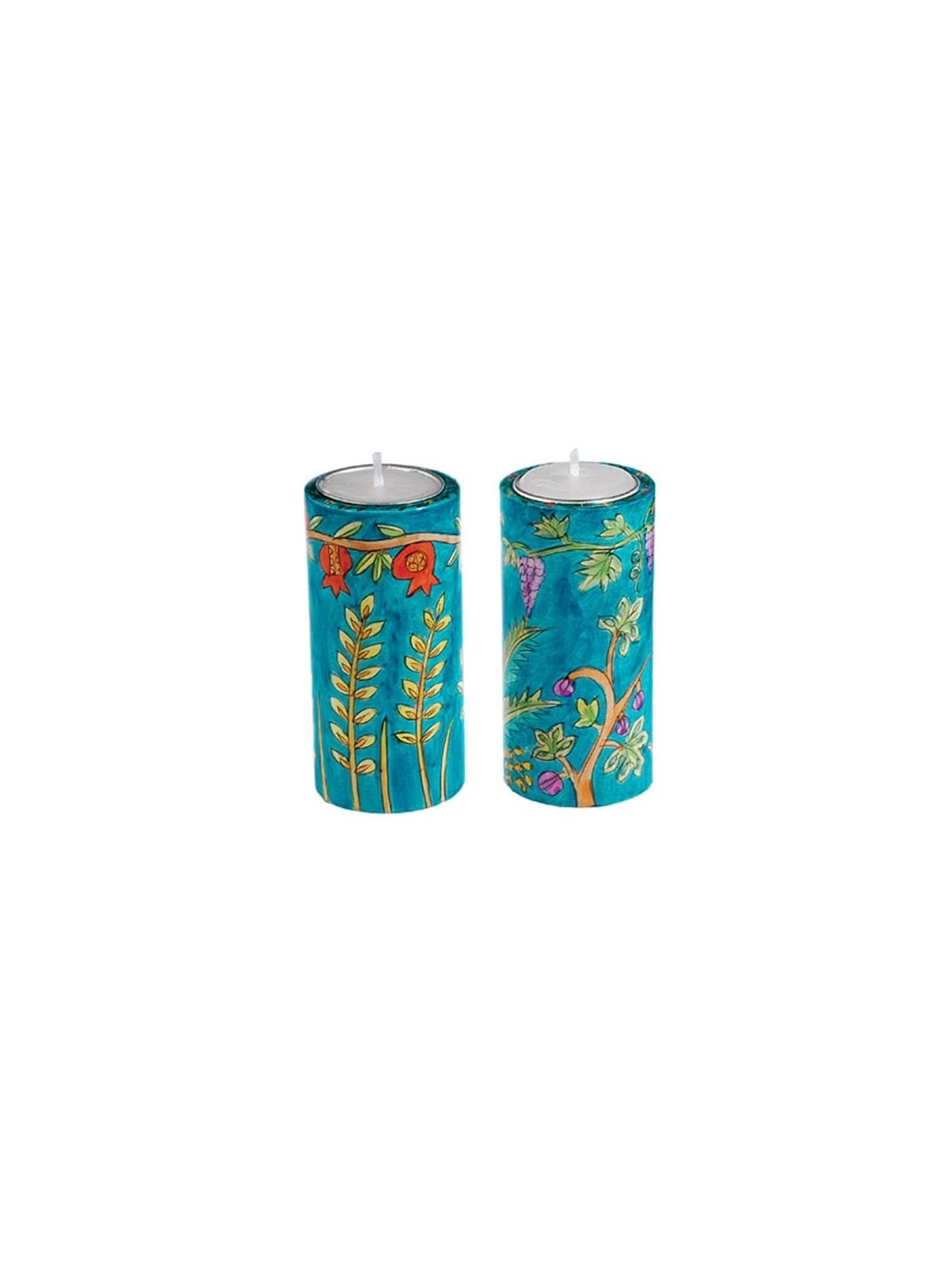 Yair Emanuel Round Candlesticks - Seven Species (large)
