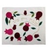 Yair Emanuel Raw Silk Challah Cover with Pomegranate Motif