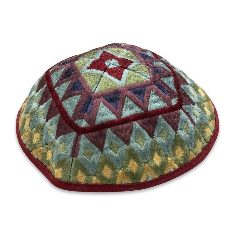 Yair Emanuel Embroidered Tallit Set With Square Patterns - Multicolore