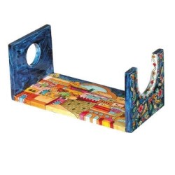 Yair Emanuel Wooden Shofar Stand - Jerusalem Large