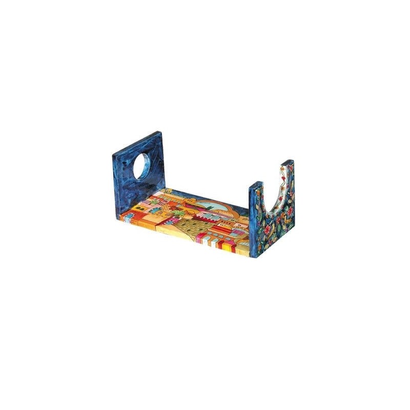 Yair Emanuel Wooden Shofar Stand - Jerusalem Large