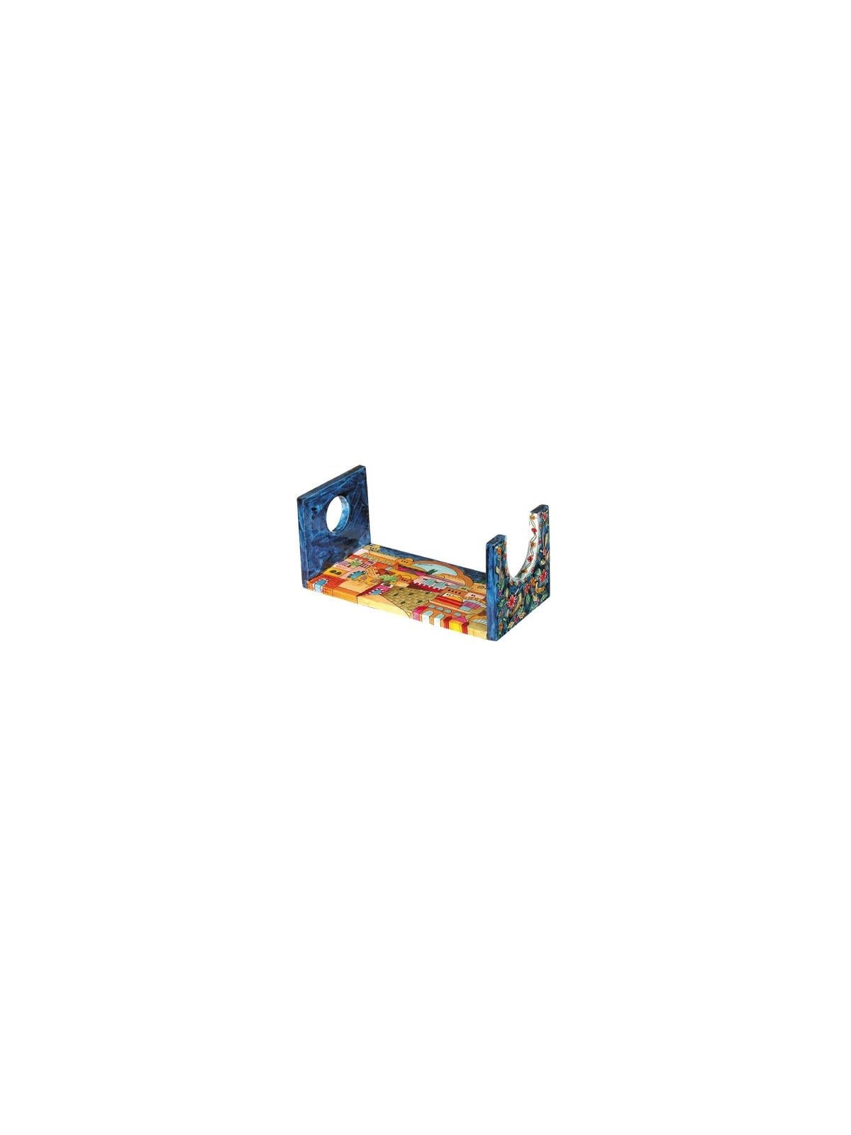 Yair Emanuel Wooden Shofar Stand - Jerusalem Large