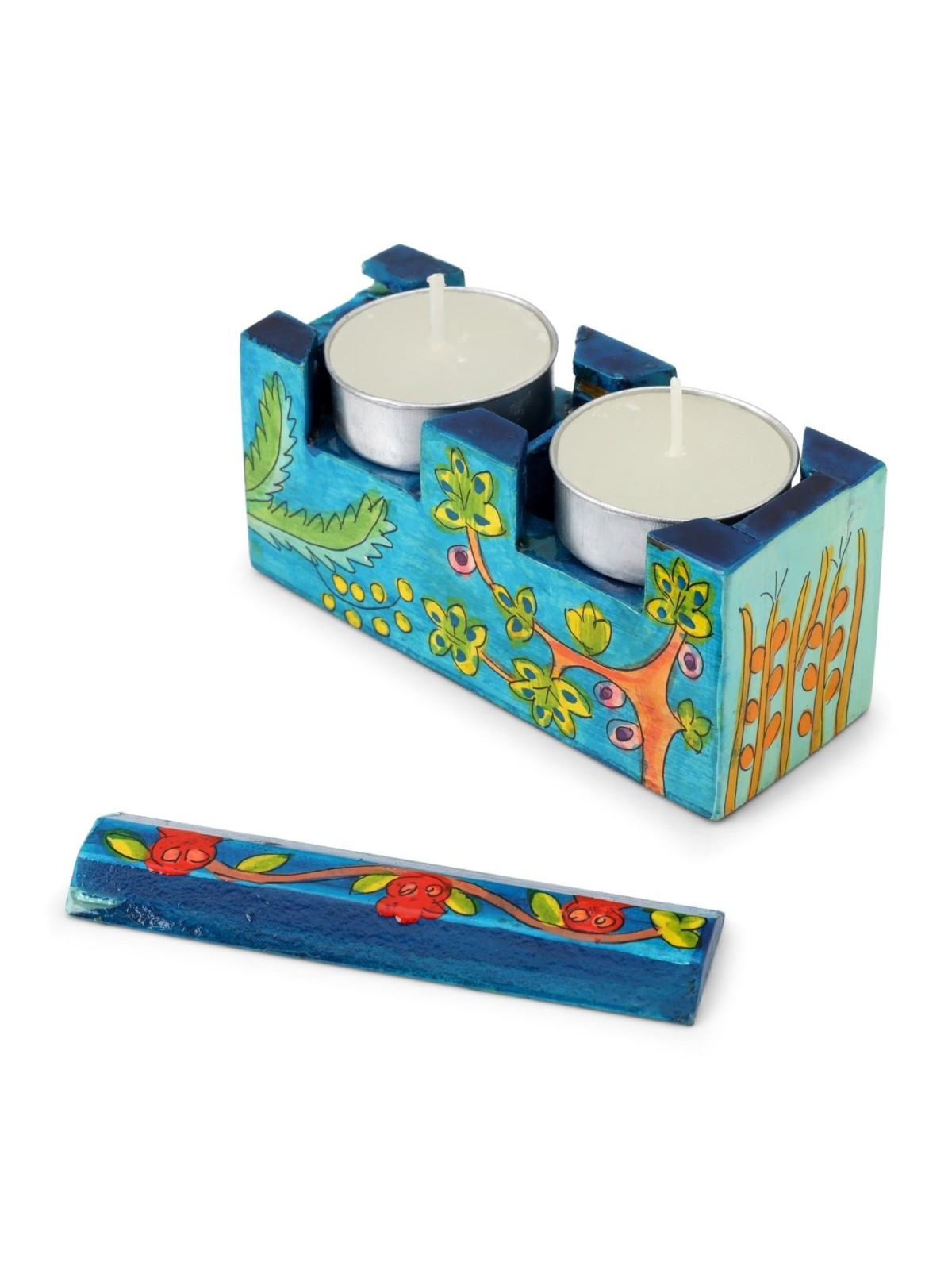 Yair Emanuel Hand Painted Travel Shabbat Candle Tower