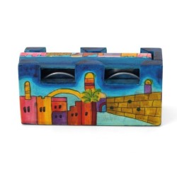 Yair Emanuel Hand Painted Travel Shabbat Candle Tower