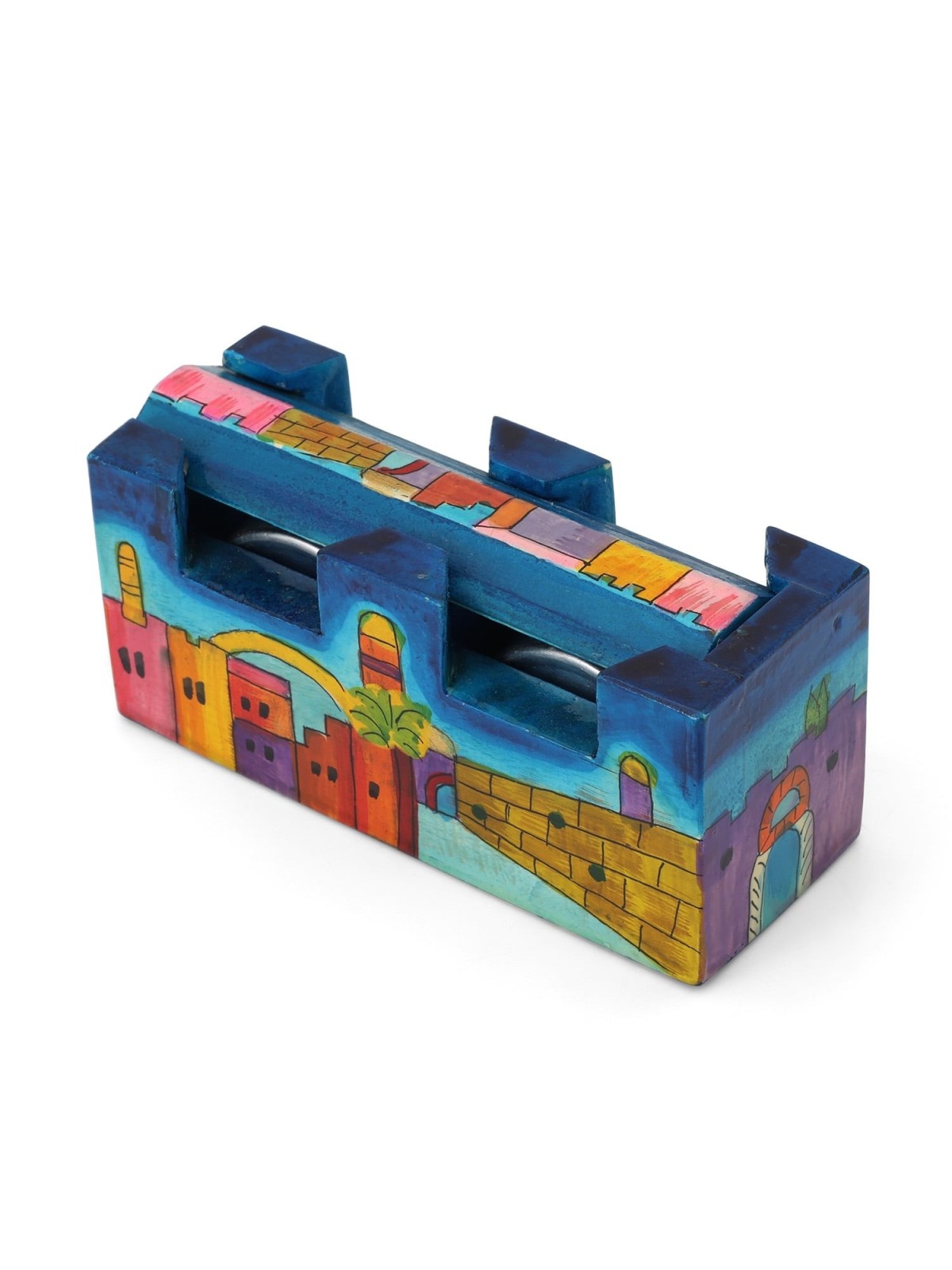 Yair Emanuel Hand Painted Travel Shabbat Candle Tower