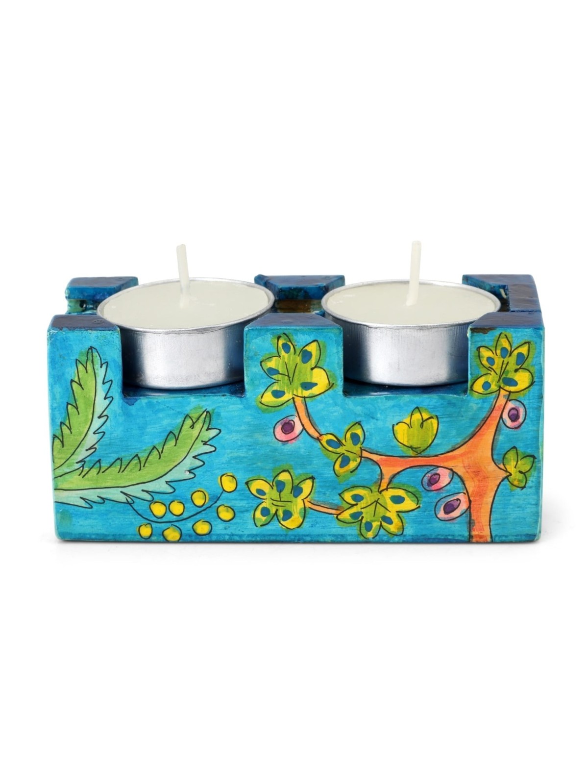 Yair Emanuel Hand Painted Travel Shabbat Candle Tower