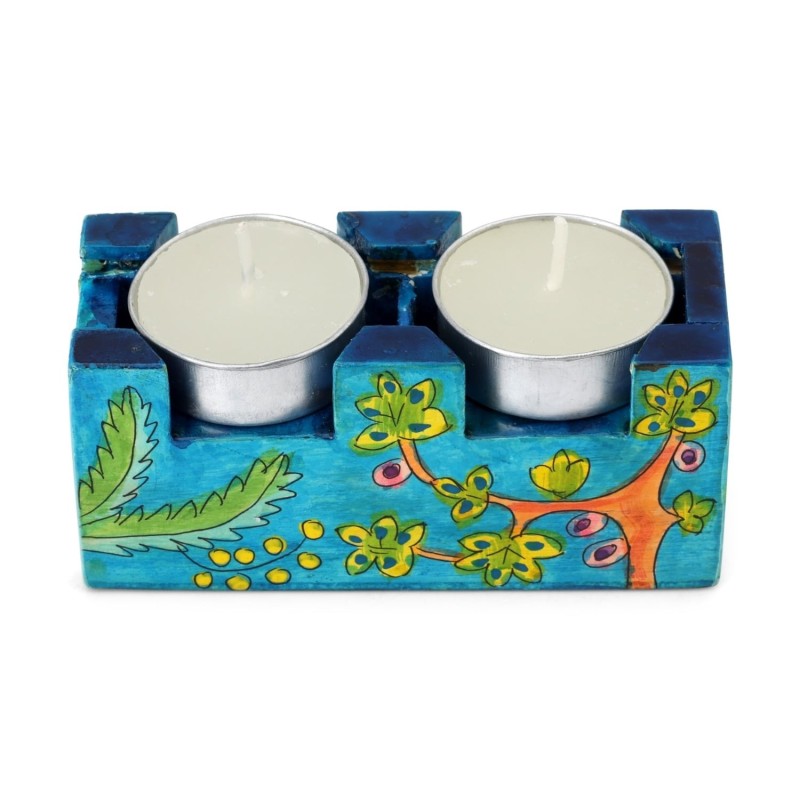 Yair Emanuel Hand Painted Travel Shabbat Candle Tower
