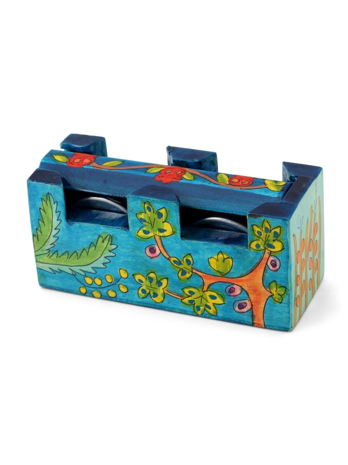 Yair Emanuel Hand Painted Travel Shabbat Candle Tower