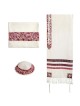 Star of David: Yair Emanuel Embroidered Cotton Tallit (Maroon)