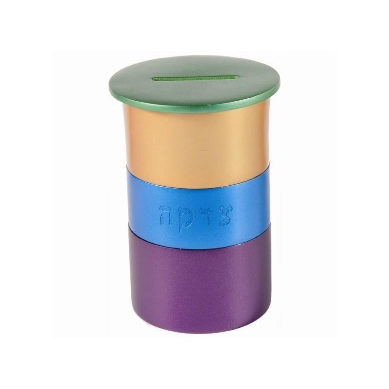Yair Emanuel Anodized Aluminum Tzedakah (Charity) Box - Variety of Col