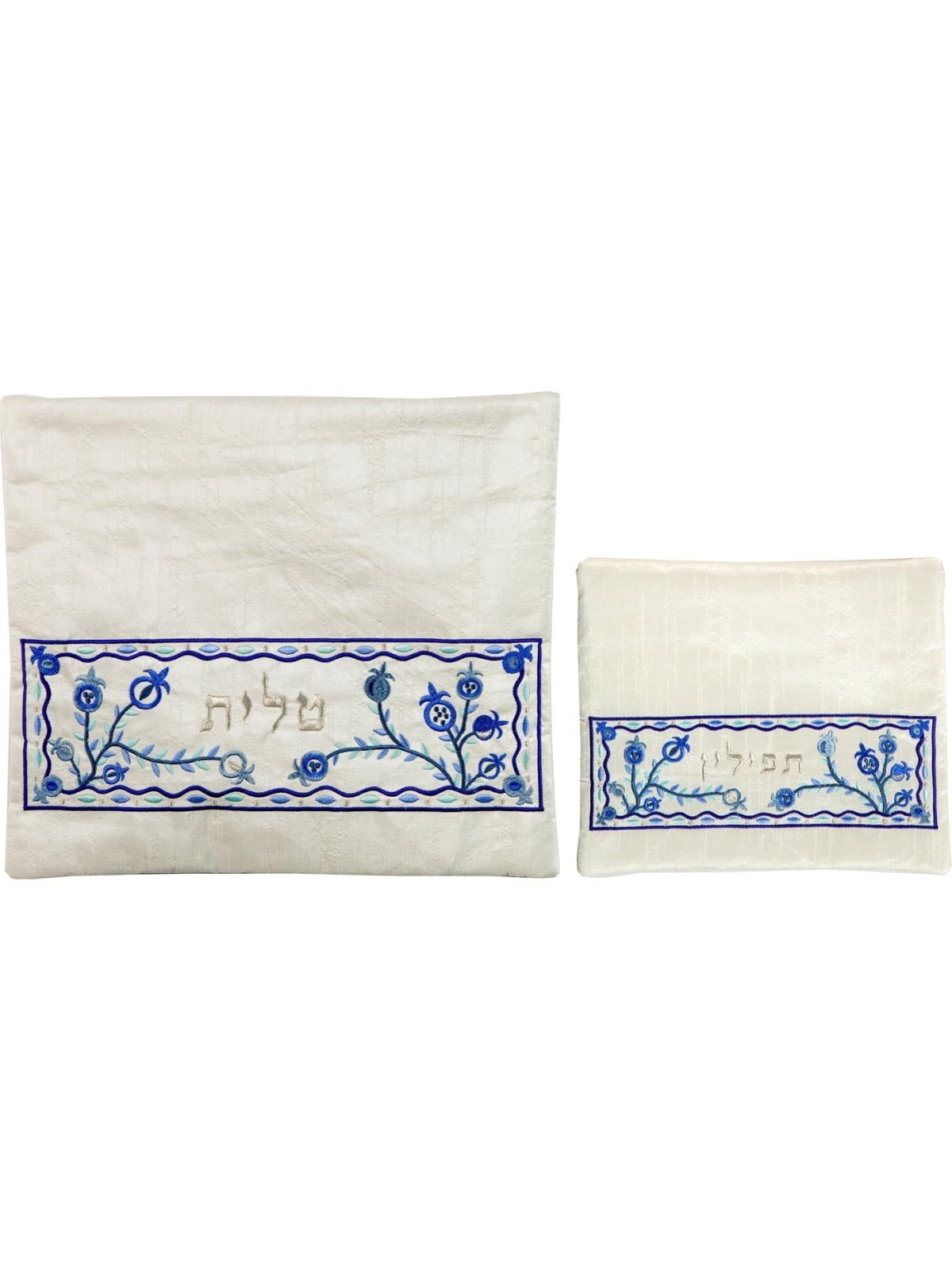 Yair Emanuel Machine Embroidered Tallit and Tefillin Bag Set - Pomegra