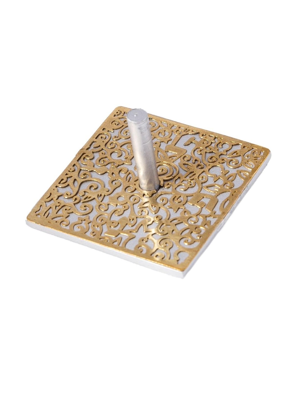 Yair Emanuel Pomegranate & Floral Pattern Square Dreidel (In Range of