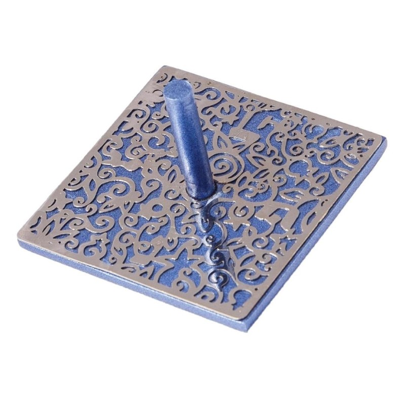 Yair Emanuel Pomegranate & Floral Pattern Square Dreidel (In Range of