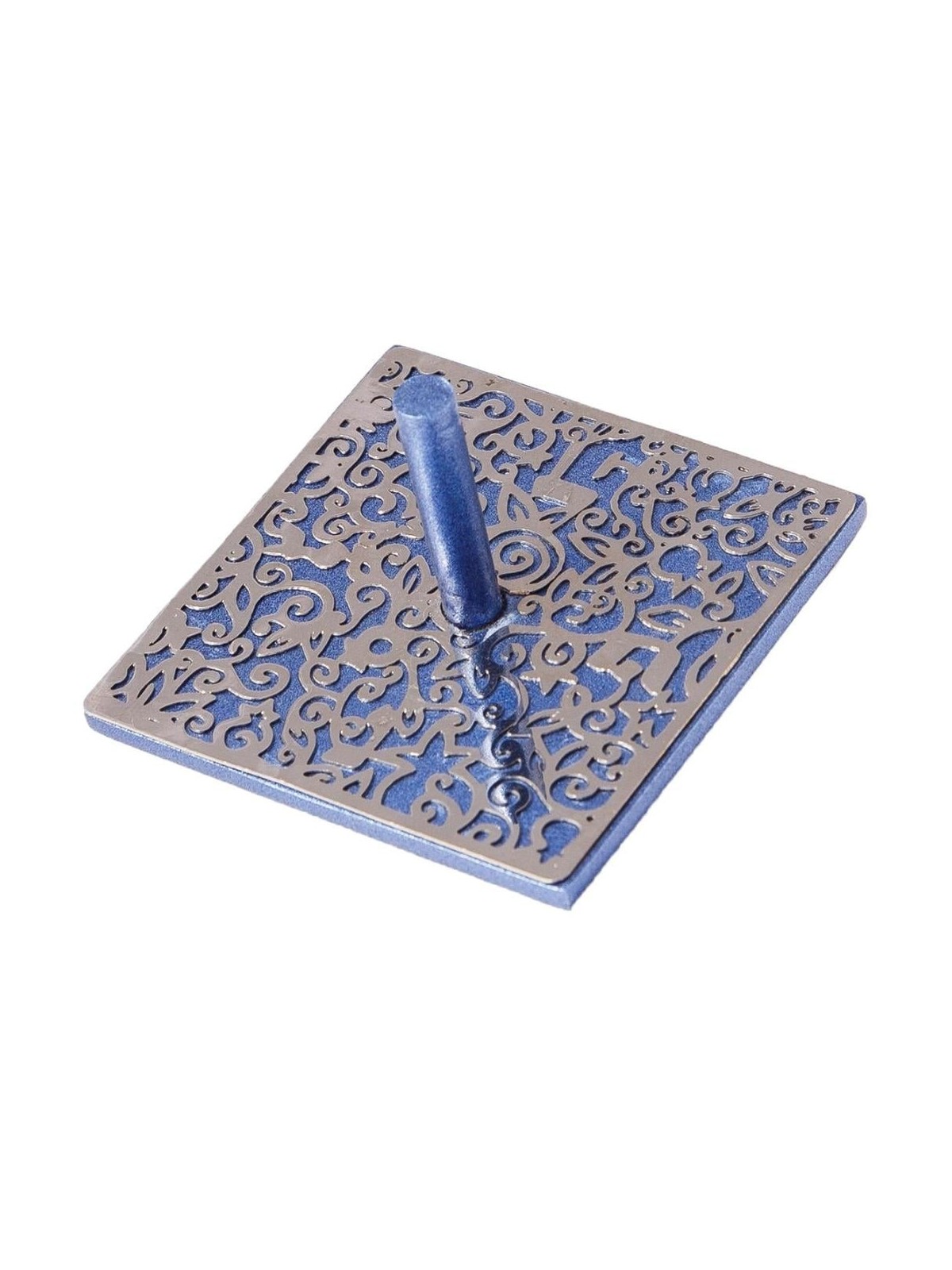 Yair Emanuel Pomegranate & Floral Pattern Square Dreidel (In Range of