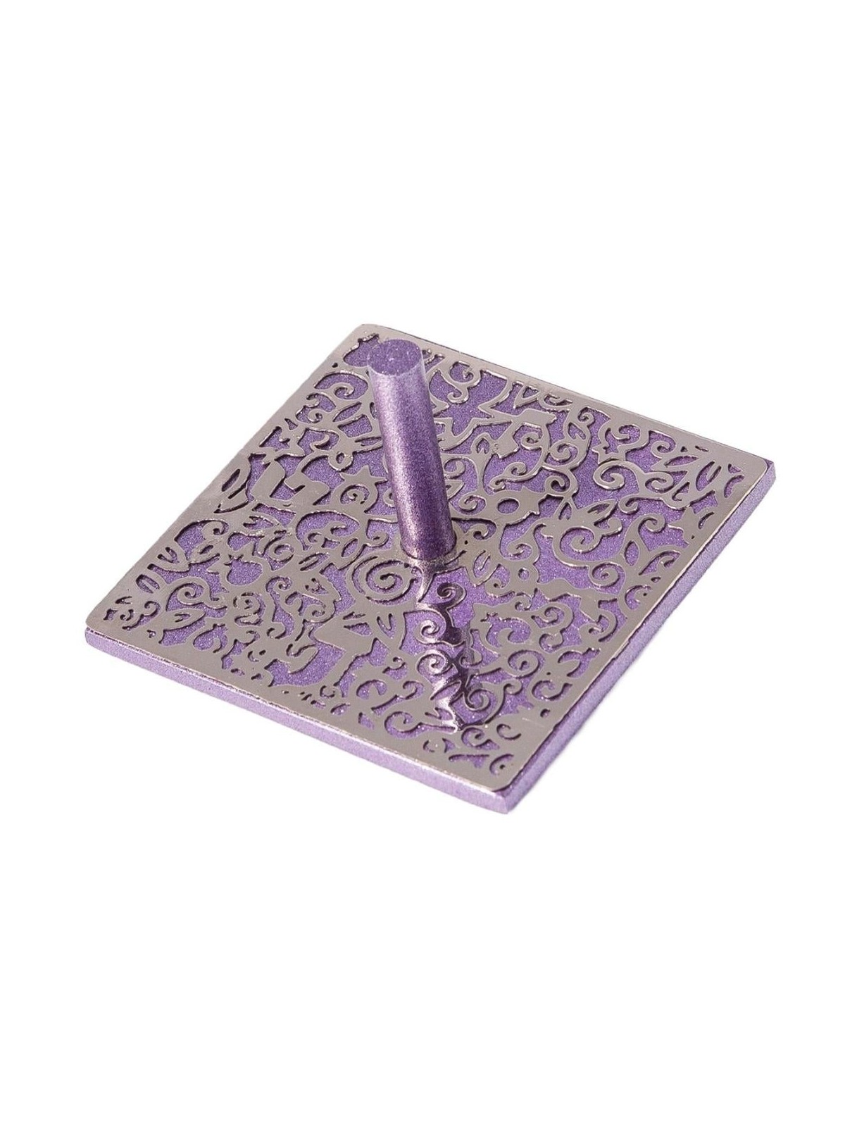 Yair Emanuel Pomegranate & Floral Pattern Square Dreidel (In Range of