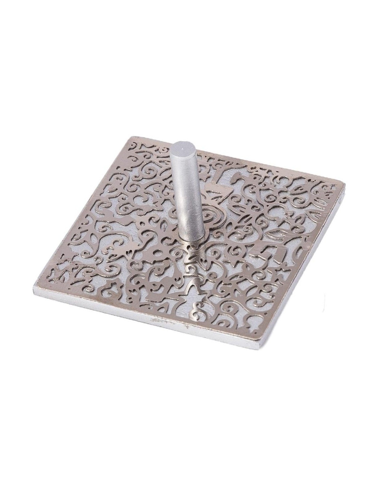 Yair Emanuel Pomegranate & Floral Pattern Square Dreidel (In Range of