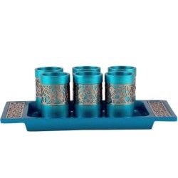 Kiddush Cup Set With Pomegranate Design By Yair Emanuel (Choice of Col