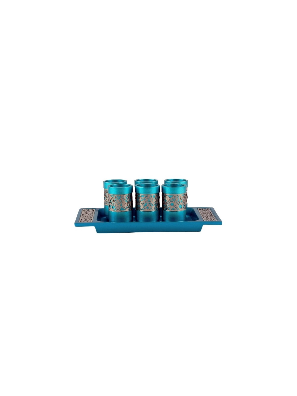Kiddush Cup Set With Pomegranate Design By Yair Emanuel (Choice of Col