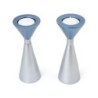 Yair Emanuel Two-Sided Anodized Aluminum Shabbat Candlesticks