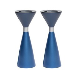 Yair Emanuel Two-Sided Anodized Aluminum Shabbat Candlesticks