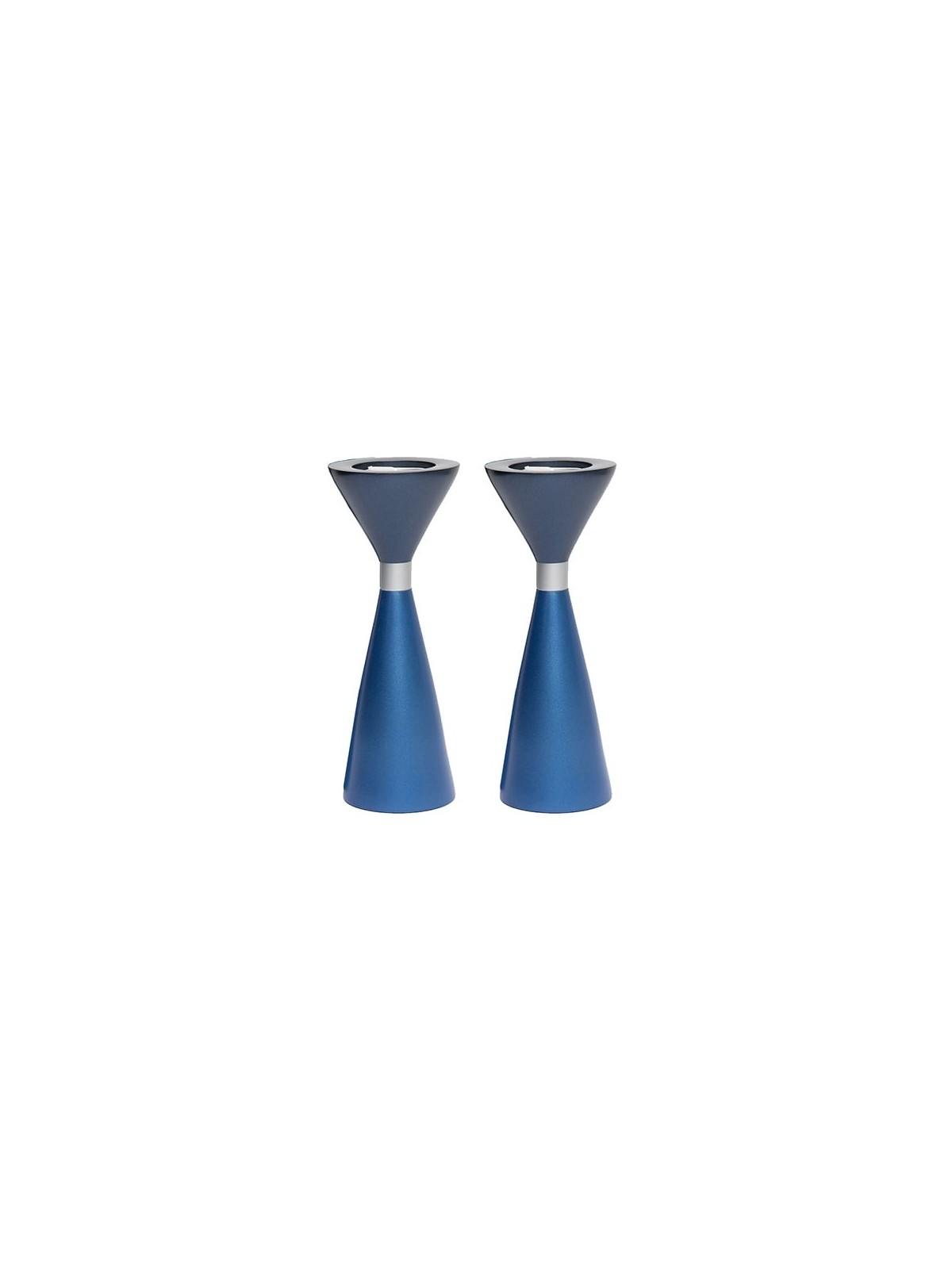 Yair Emanuel Two-Sided Anodized Aluminum Shabbat Candlesticks