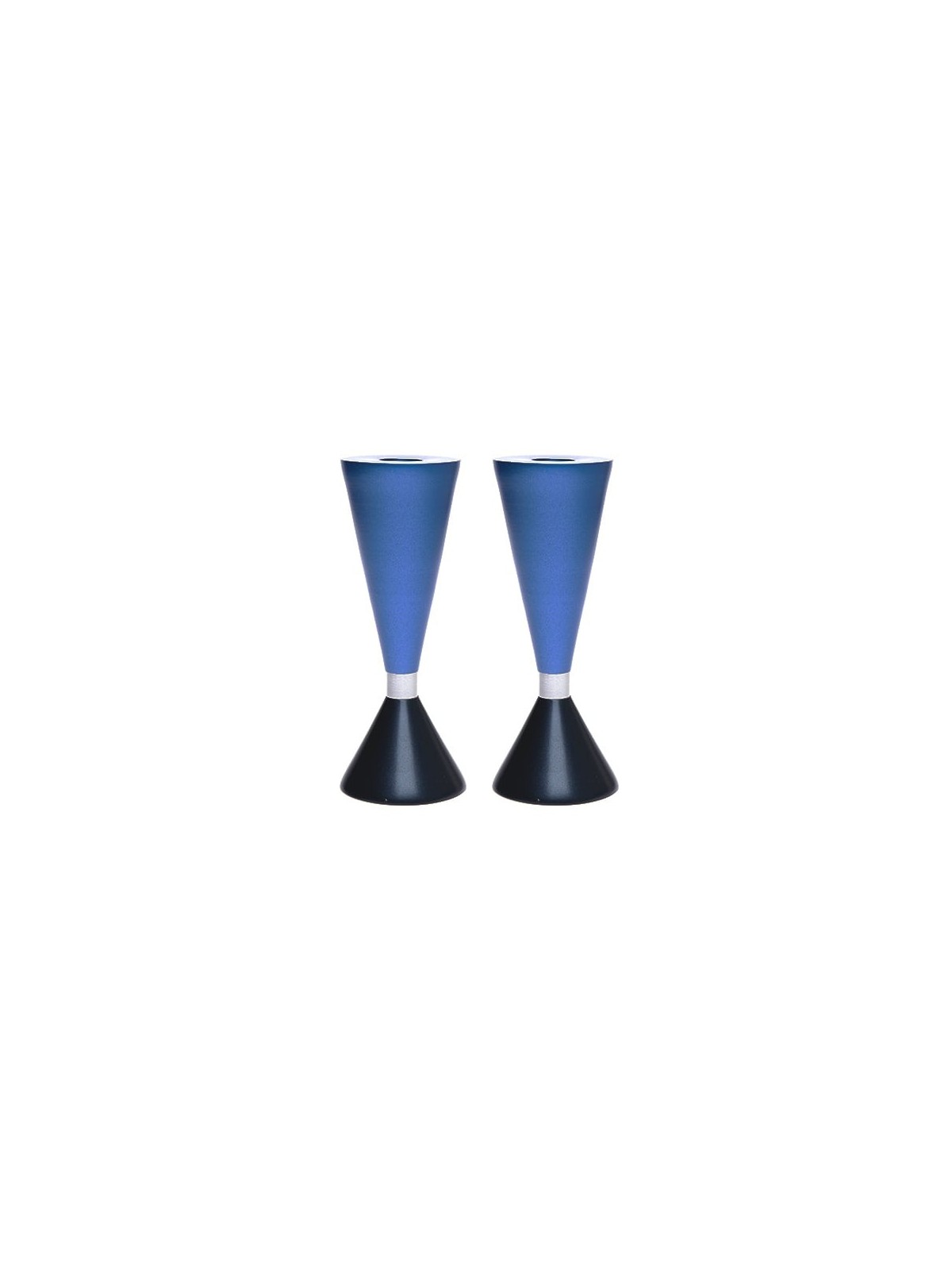 Yair Emanuel Two-Sided Anodized Aluminum Shabbat Candlesticks