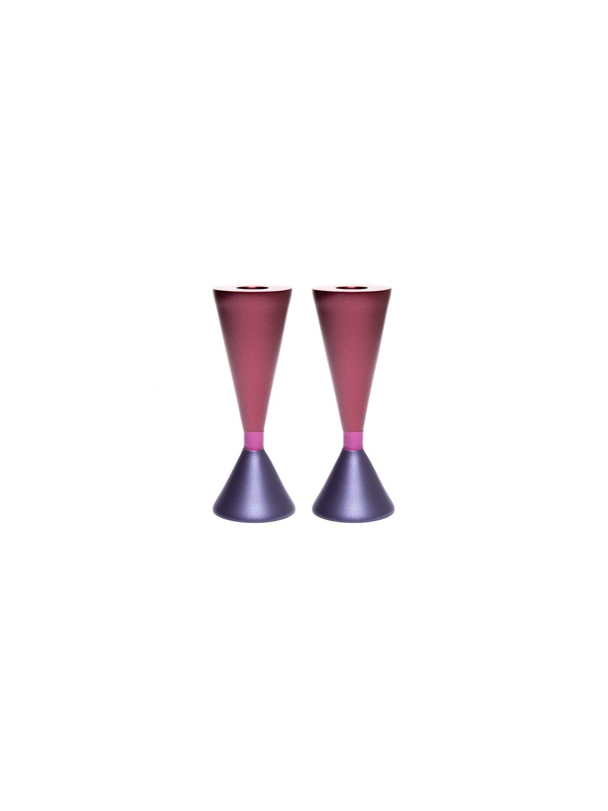 Yair Emanuel Two-Sided Anodized Aluminum Shabbat Candlesticks