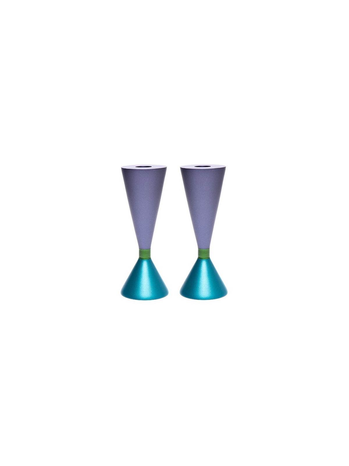 Yair Emanuel Two-Sided Anodized Aluminum Shabbat Candlesticks