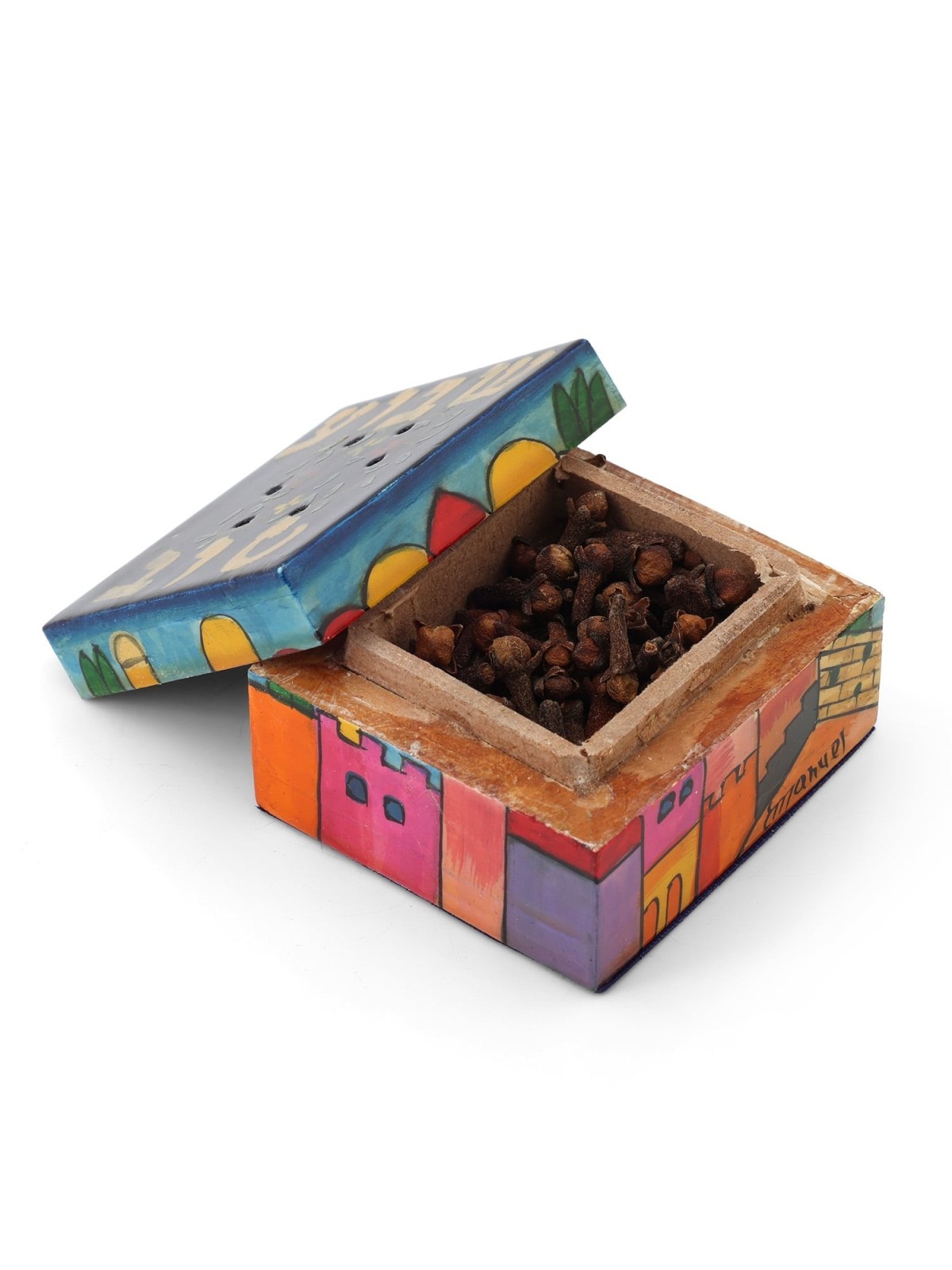 Yair Emanuel Wooden Havdallah Spice Box - Shavua Tov