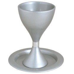 Yair Emanuel Anodized Aluminum Kiddush Goblet with Saucer