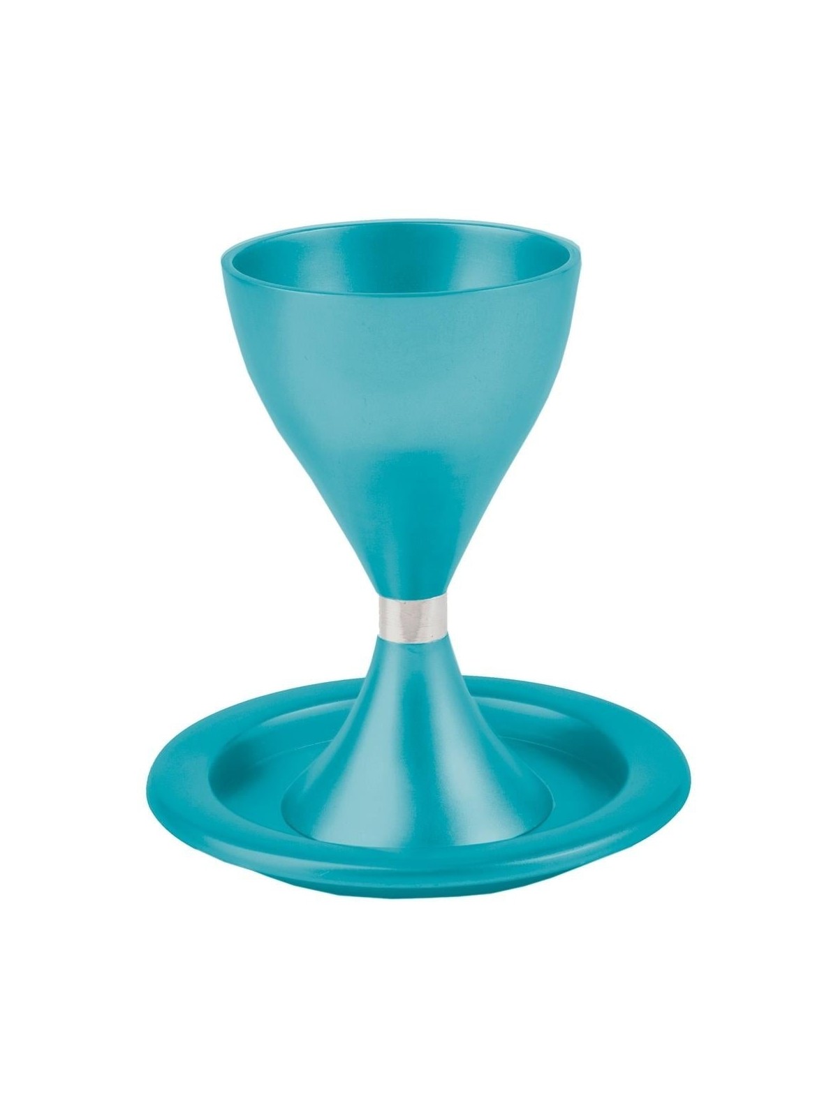 Yair Emanuel Anodized Aluminum Kiddush Goblet with Saucer