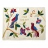 Yair Emanuel Raw Silk Challah Cover - Birds Design