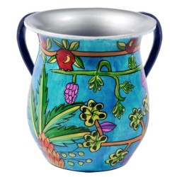Yair Emanuel Hand Painted Metal Washing Cup - 7 Species