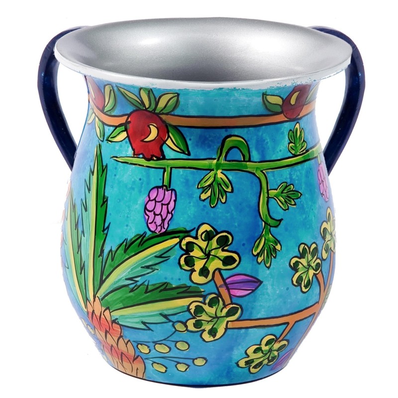 Yair Emanuel Hand Painted Metal Washing Cup - 7 Species