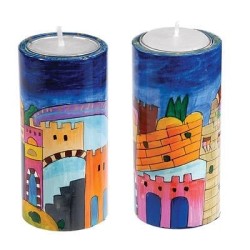 Yair Emanuel Round Candlesticks - Jerusalem (large)