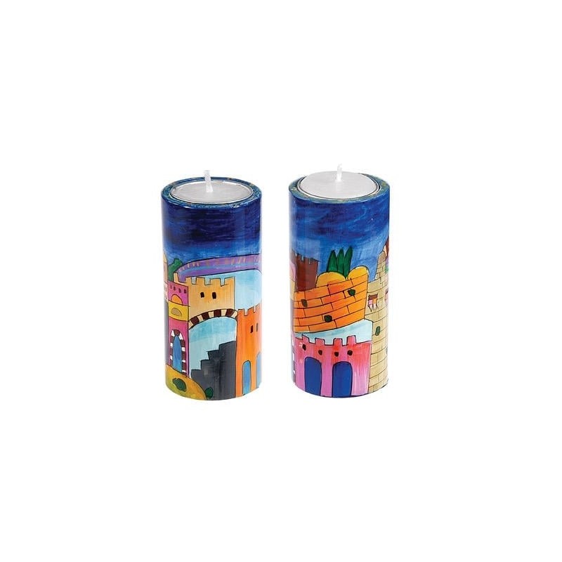 Yair Emanuel Round Candlesticks - Jerusalem (large)