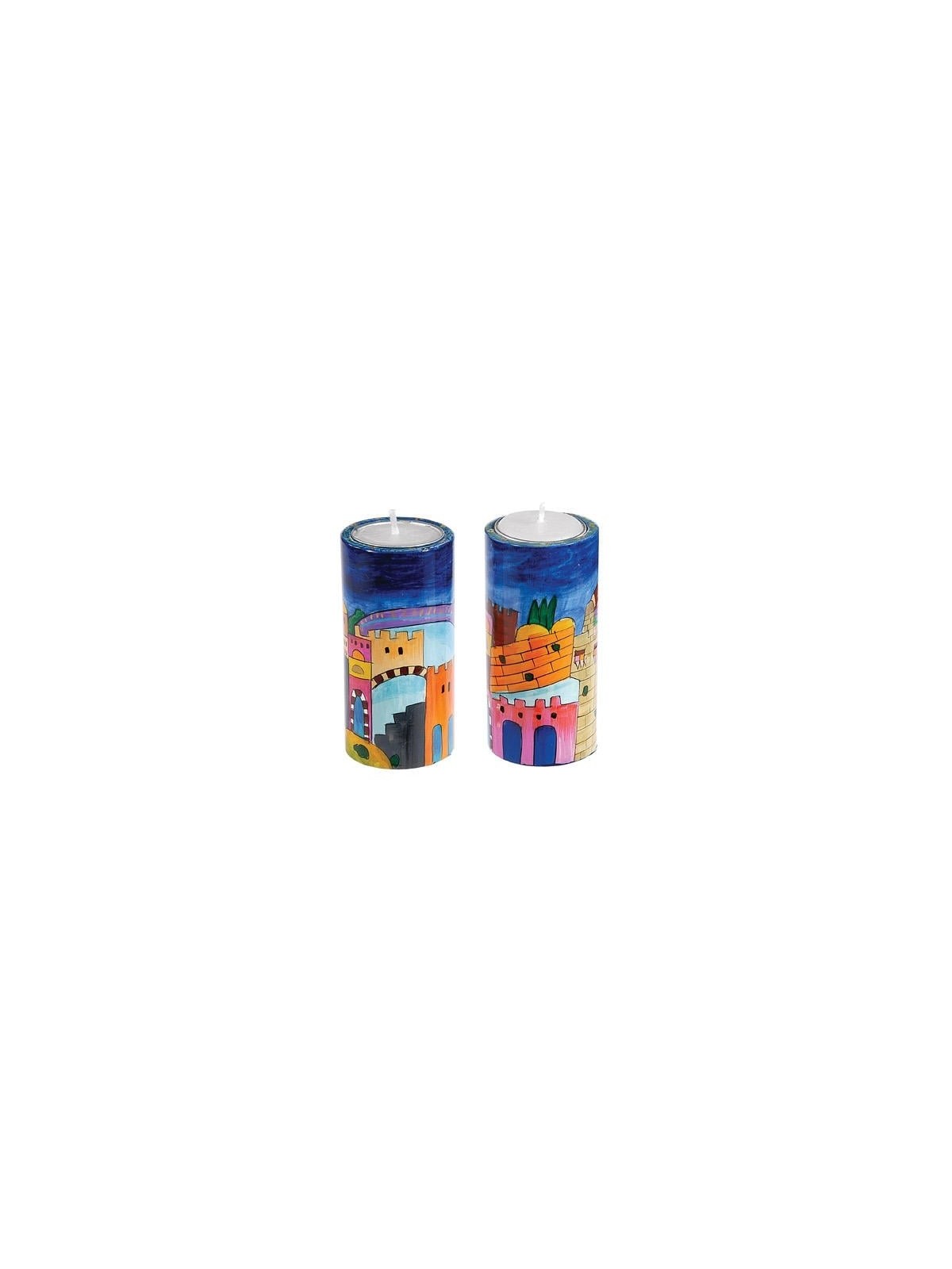 Yair Emanuel Round Candlesticks - Jerusalem (large)