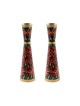 Hand Painted Pomegranate Candlesticks by Yair Emanuel 8.5' / 21 cm