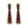 Hand Painted Pomegranate Candlesticks by Yair Emanuel 8.5' / 21 cm