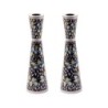 Hand Painted Pomegranate Candlesticks by Yair Emanuel 8.5' / 21 cm